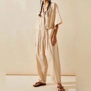 Free People Beige Relaxed Jumpsuit NWT